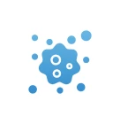 Abstract science-themed shield icon