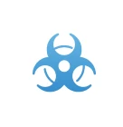 Biohazard icon with shield shape
