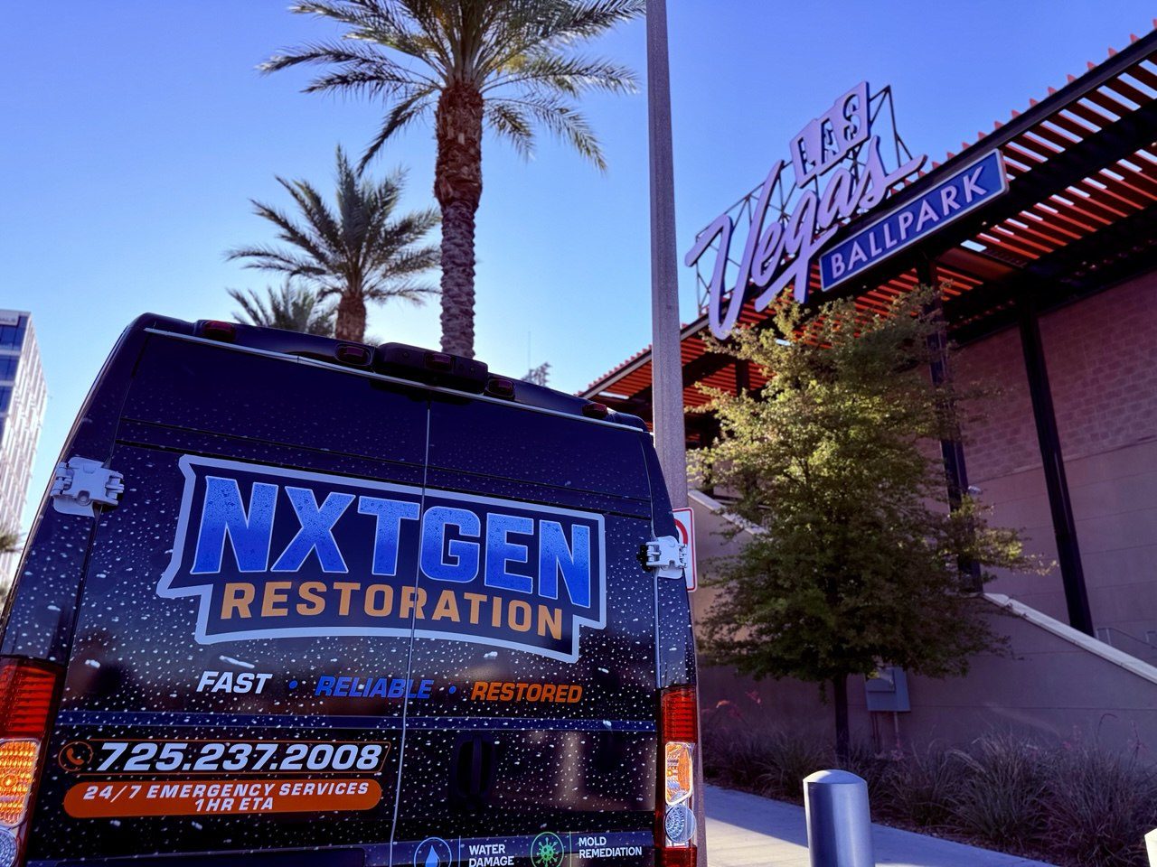 NXTGEN Restoration van near Las Vegas Ballpark