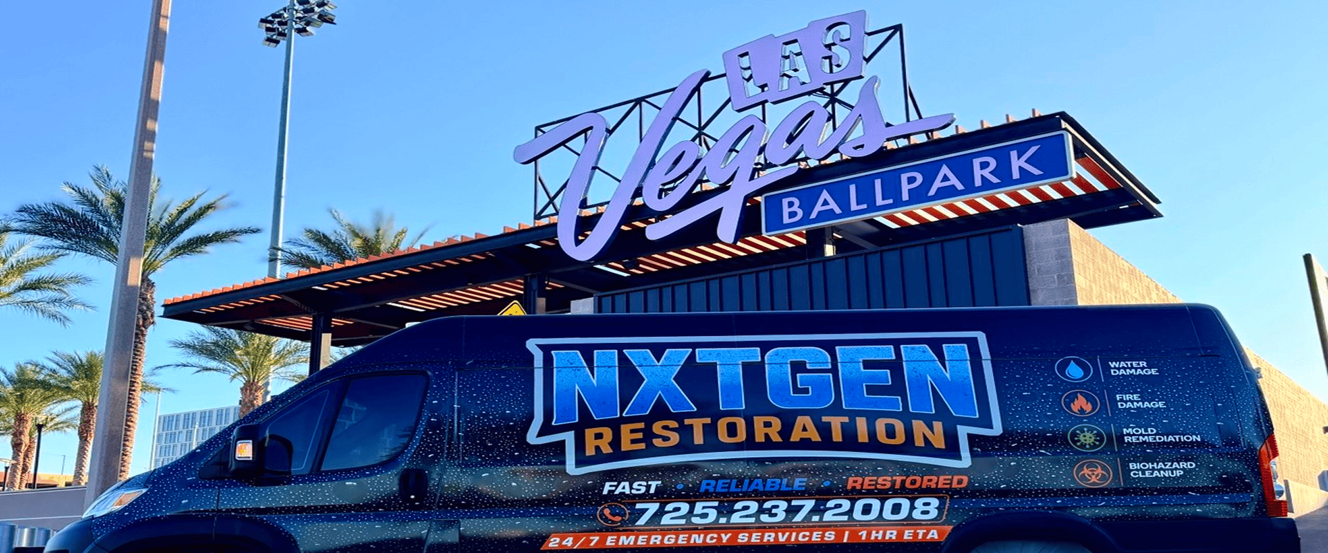 NXTGEN Restoration van at Las Vegas Ballpark